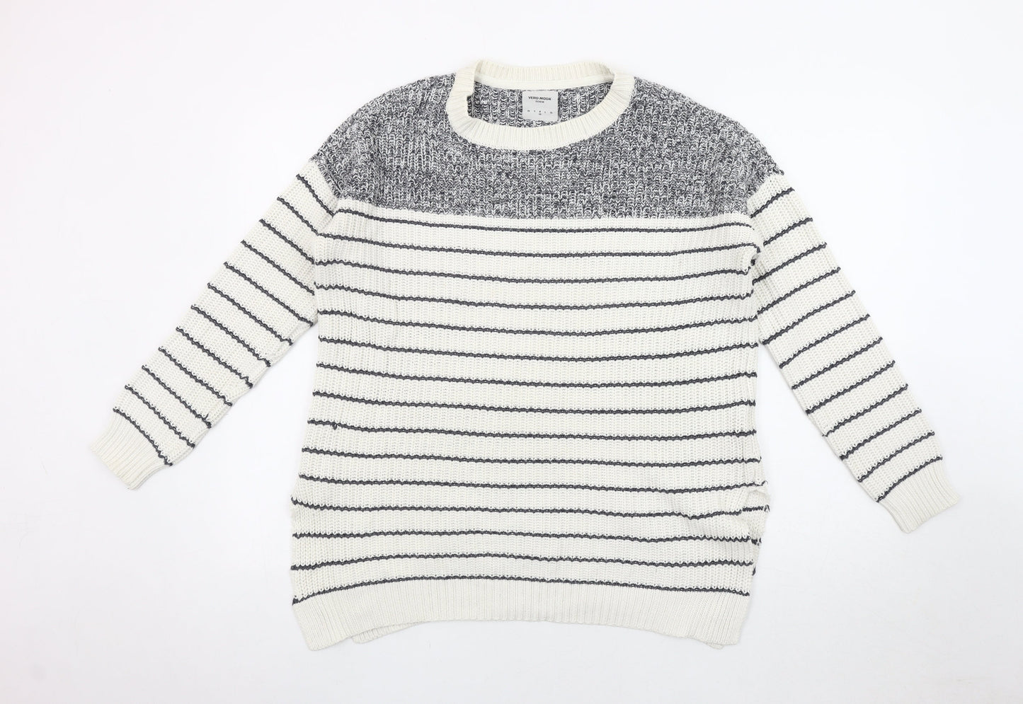 Vero Moda Women's Ivory Striped Pullover, Size S