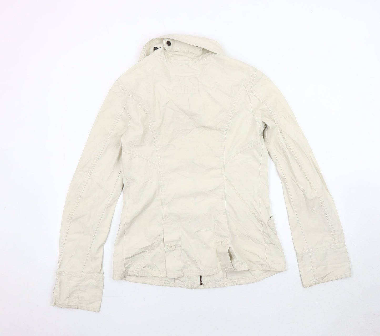 Diesel Men's White S Jacket, Cotton, Button Accents