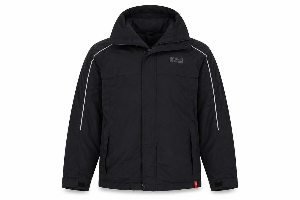 Front view of EDC by Esprit Men's Black XL Hooded Jacket