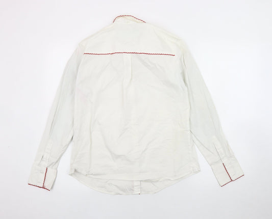 United Colors of Benetton Women's White Cotton Shirt Size 8
