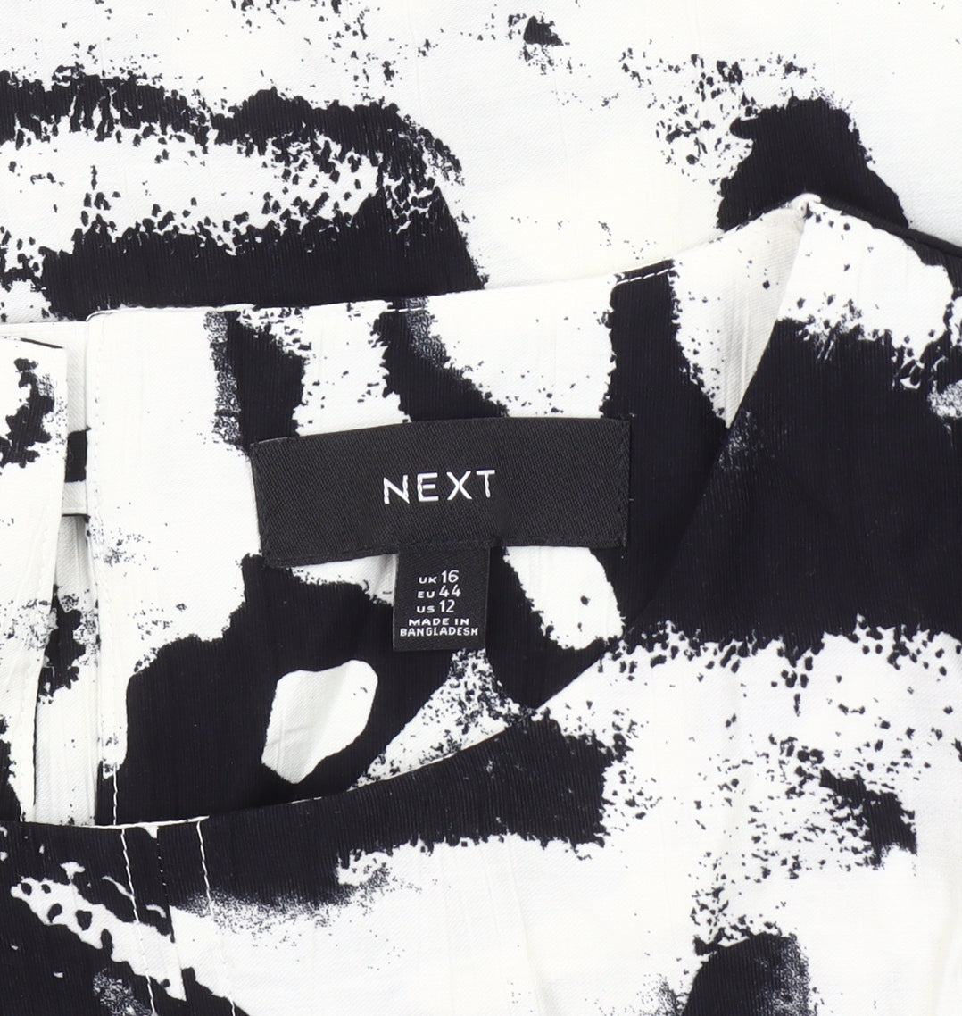 Next Women's Black Animal Print Top Size 16