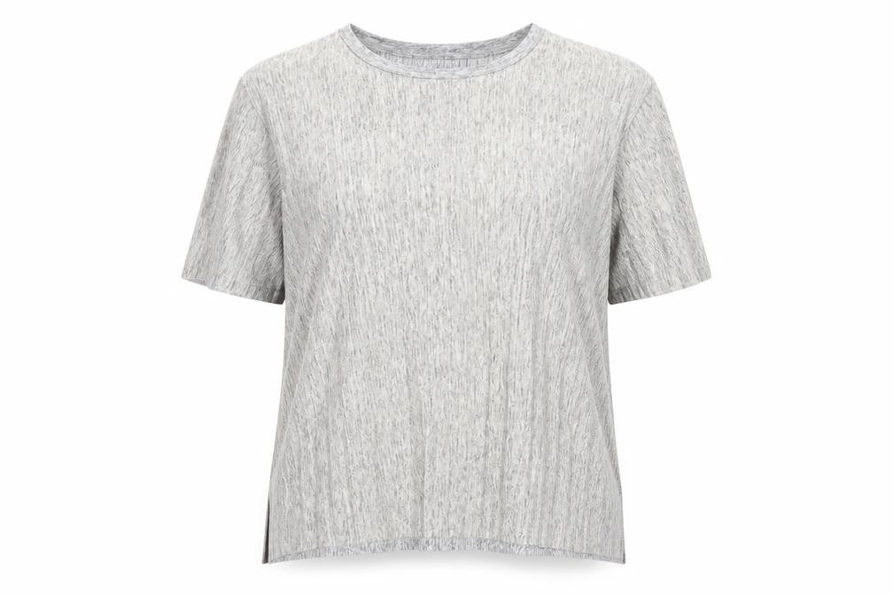 Marks and Spencer Women's Grey Striped T-Shirt Size 16
