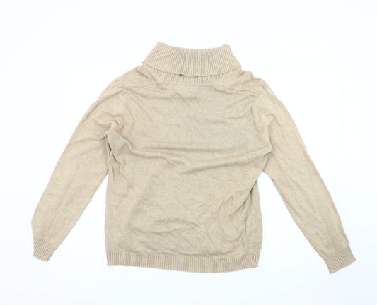 Perry Ellis Men's Beige Roll Neck Pullover Jumper M