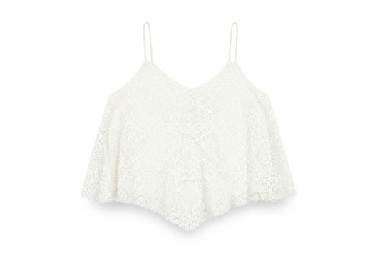 Womens UK Size S American Eagle Outfitters Ivory Cotton Blend Tank