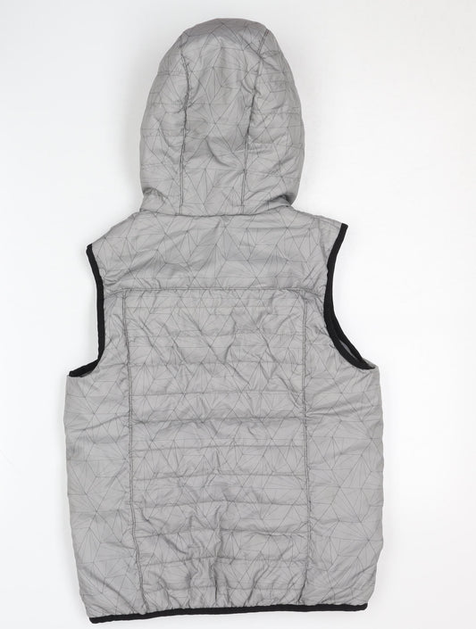 Quechua Boys Grey Puffer Jacket 10-11 Years Lightweight Hooded