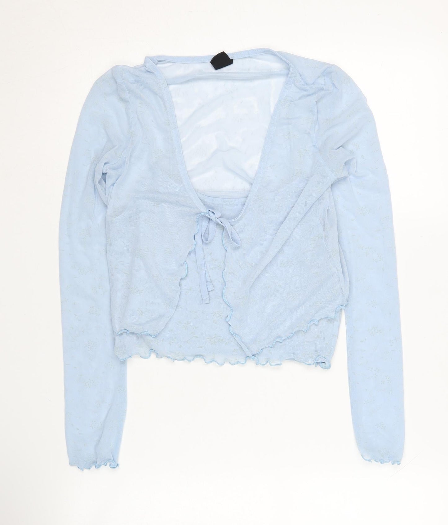 Urban Outfitters Blue Wrap Long Sleeve Top - Size S