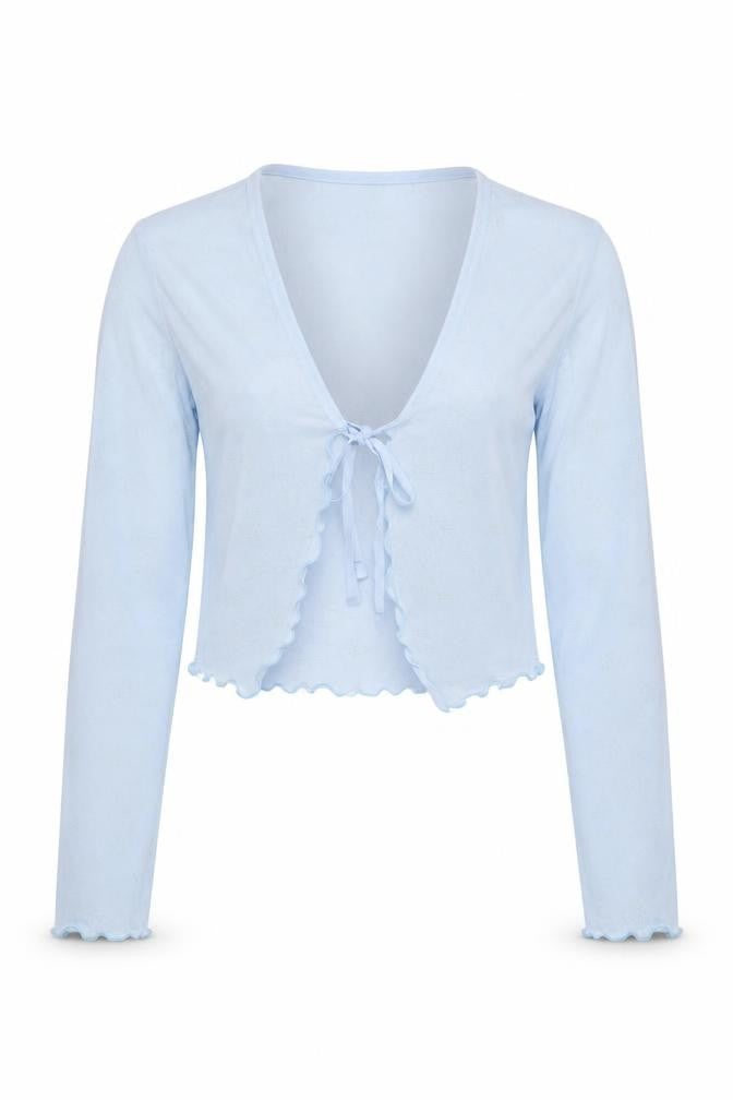 Urban Outfitters Blue Wrap Long Sleeve Top - Size S