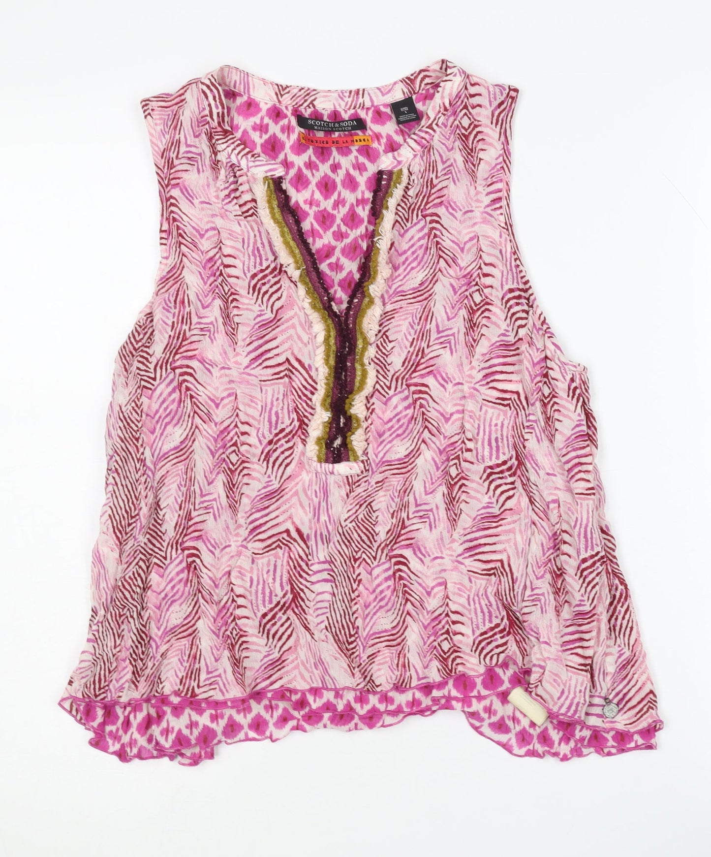Scotch & Soda Women's Pink Geometric Blouse