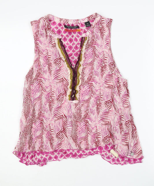 Scotch & Soda Women's Pink Geometric Blouse
