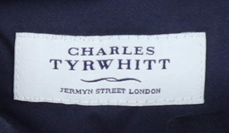 Charles Tyrwhitt Men's Blue Wool Trousers, Size 34, Formal