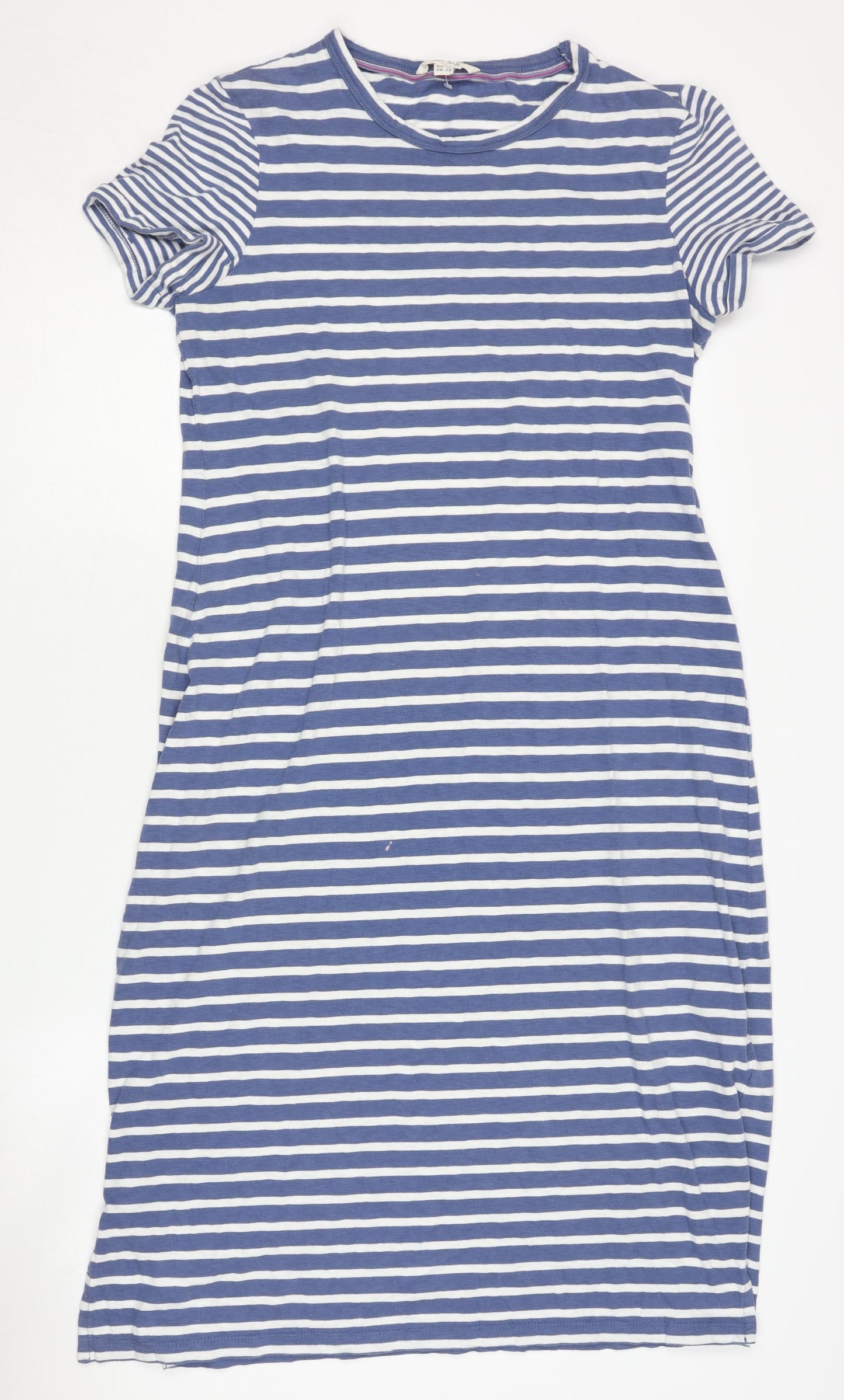 White Stuff Women's Blue Striped T-Shirt Dress Size 10