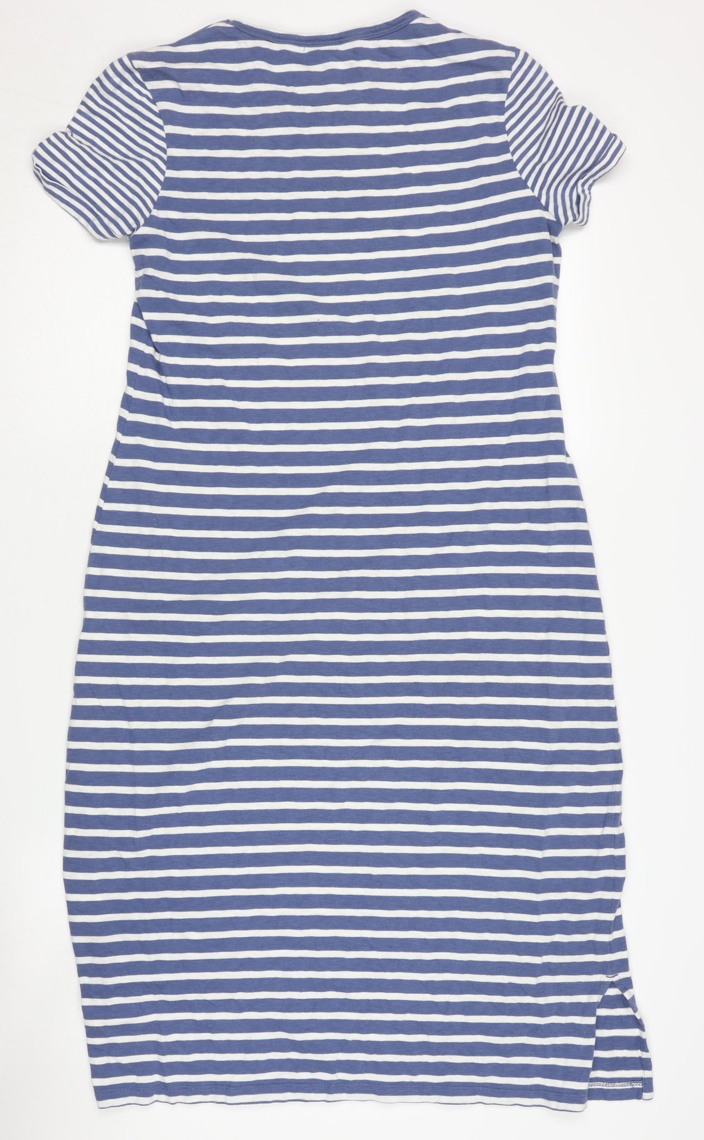 White Stuff Women's Blue Striped T-Shirt Dress Size 10