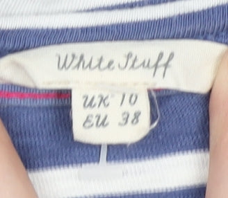 White Stuff Women's Blue Striped T-Shirt Dress Size 10