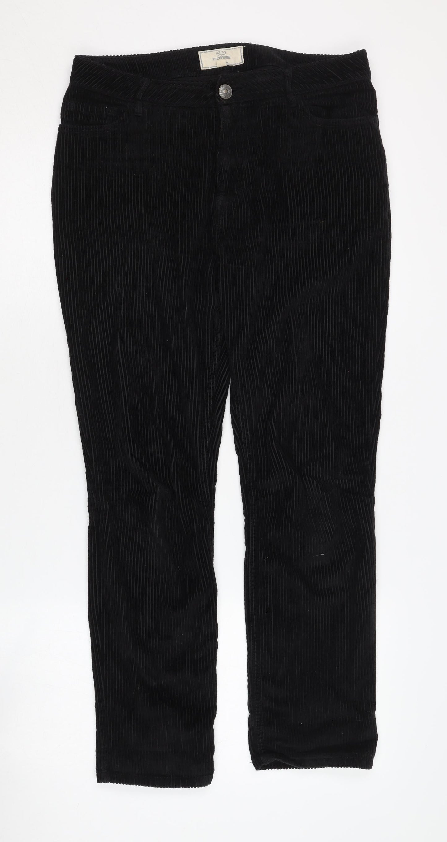 Fat Face Women's Black Corduroy Trousers Size 8