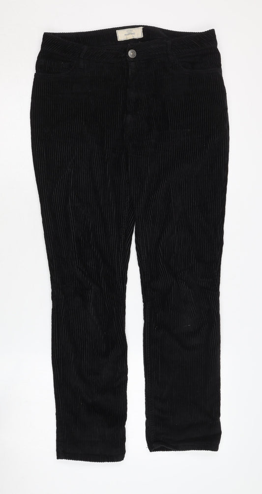 Fat Face Women's Black Corduroy Trousers Size 8