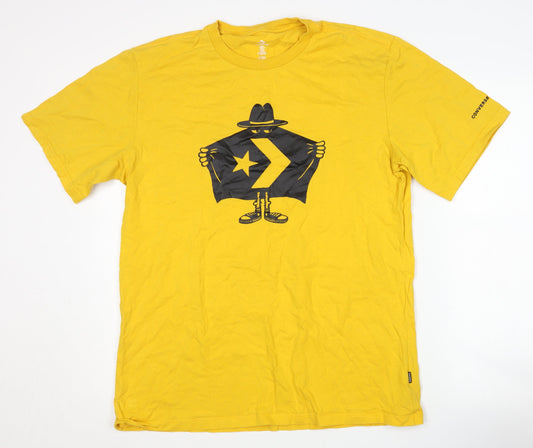 Converse Men's Yellow XL Graphic Print T-Shirt