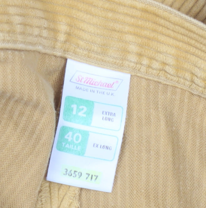 St Michael Yellow Corduroy Trousers Size 12 Women