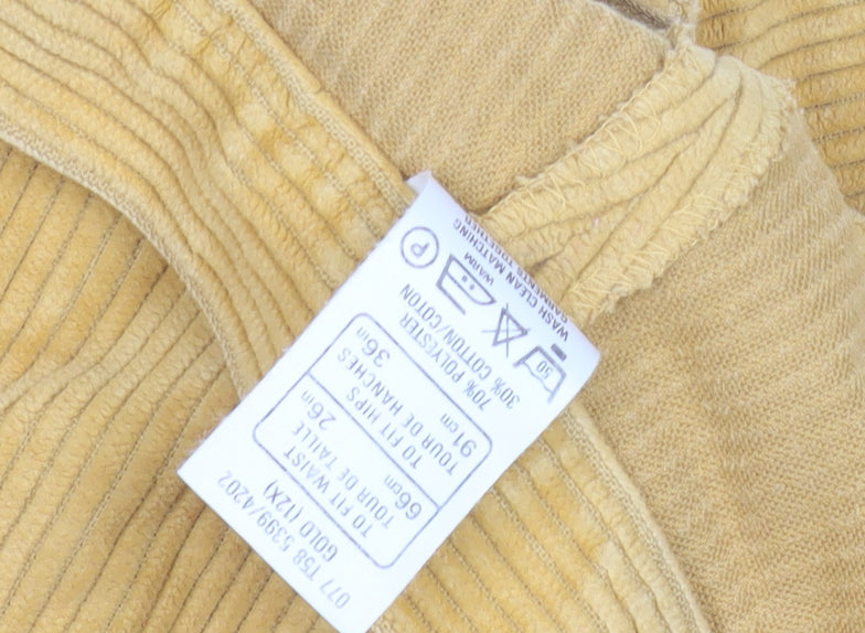 St Michael Yellow Corduroy Trousers Size 12 Women