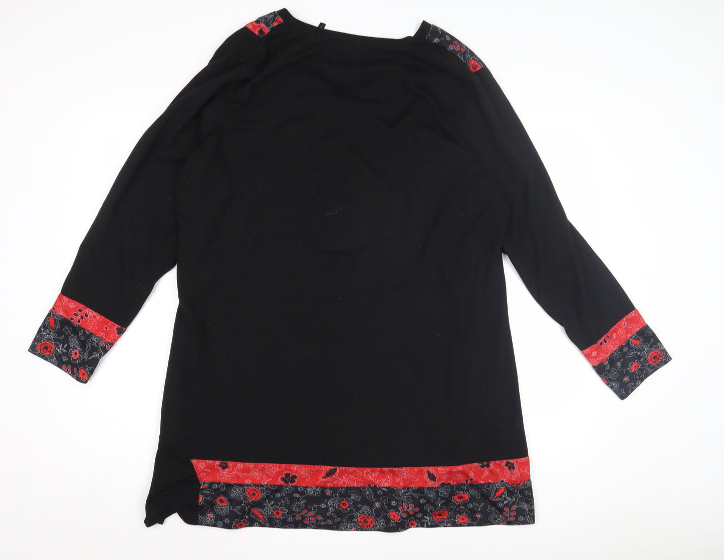 Joe Browns Women's Black Red Floral Shift Dress L