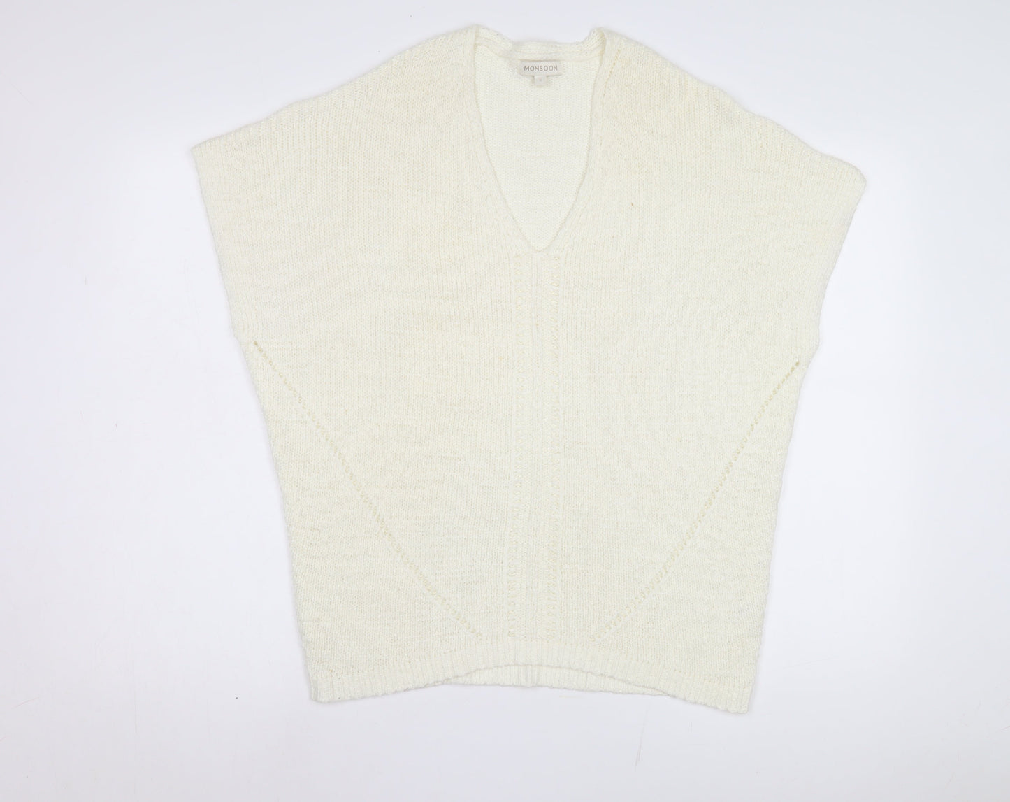 Monsoon Women's Ivory Sleeveless Knit Vest S