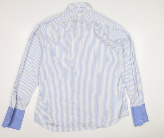 Hackett Men's Blue Striped Dress Shirt 44