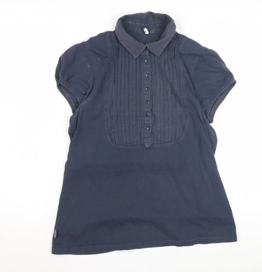 Seasalts Women's Blue Button-Up Shirt, Size 14