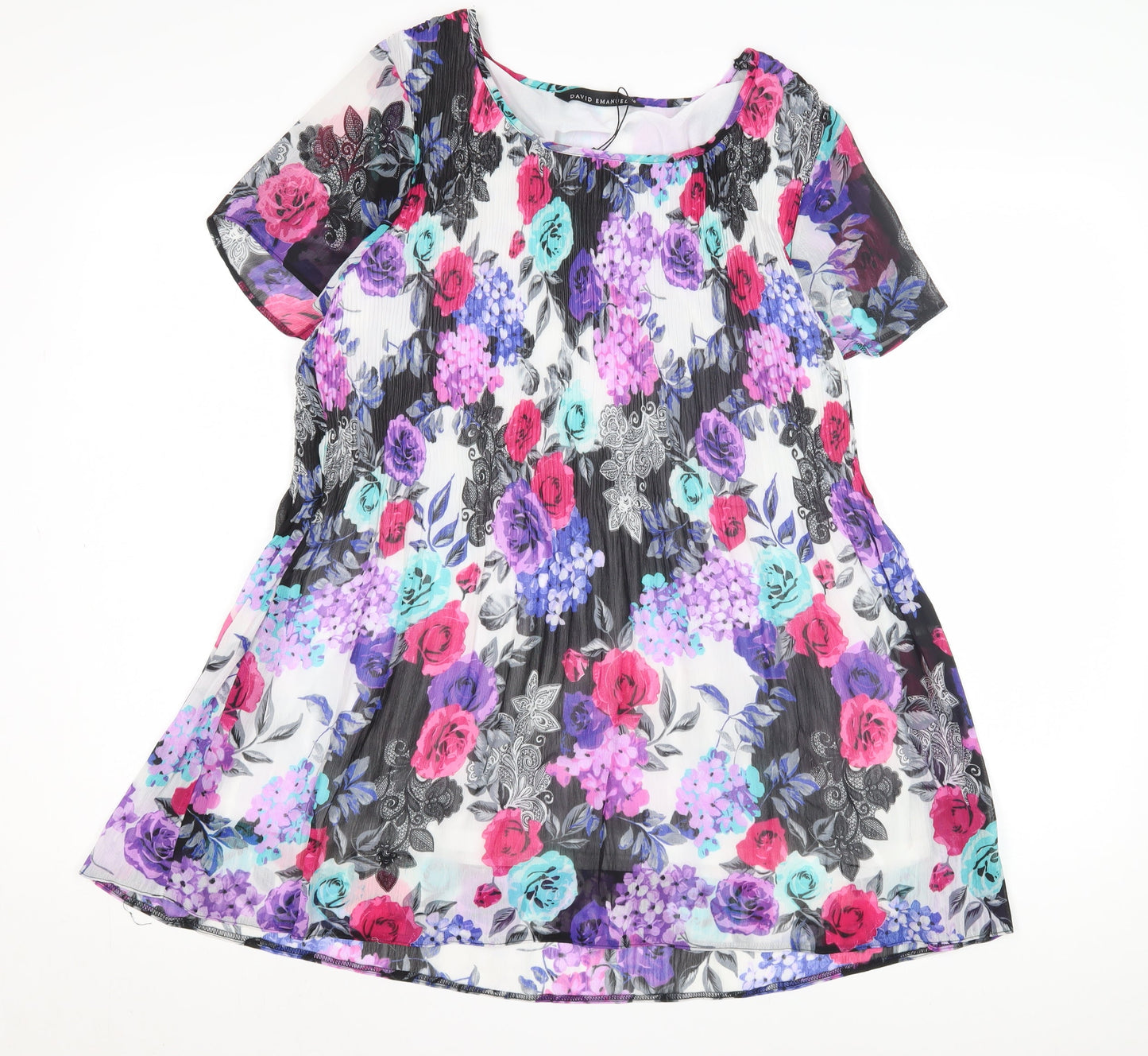 David Emanuel Women's Floral Blouse, Size 18, Multicolour