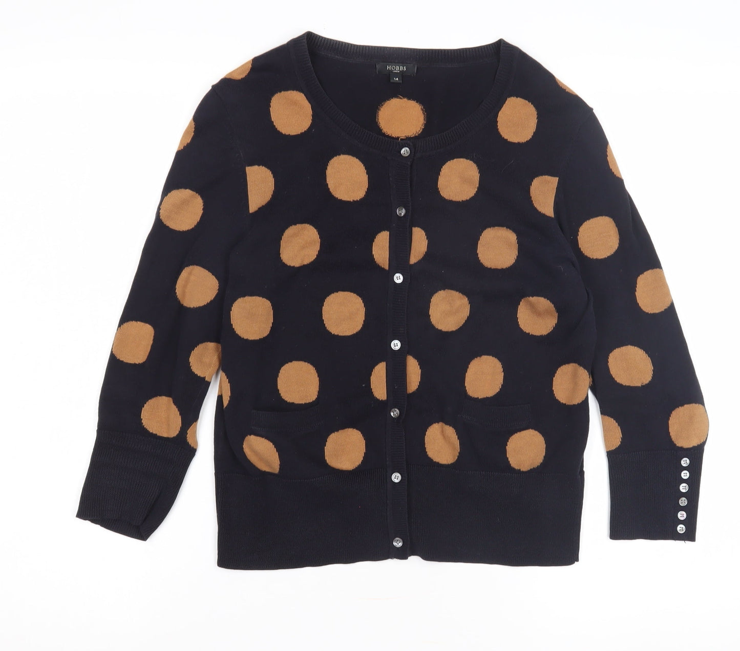 Hobbs Women's Black Polka Dot Cardigan Size 14