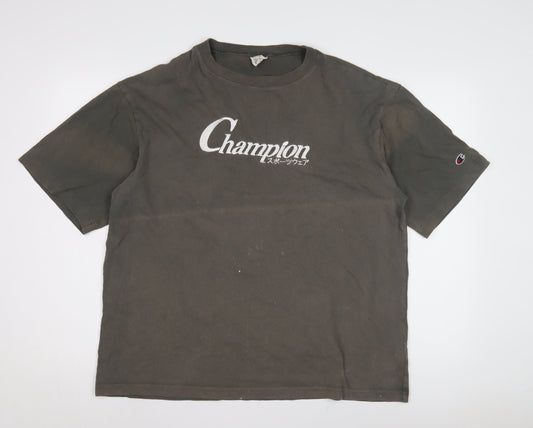Champion Men's Brown Short Sleeve Logo T-Shirt L