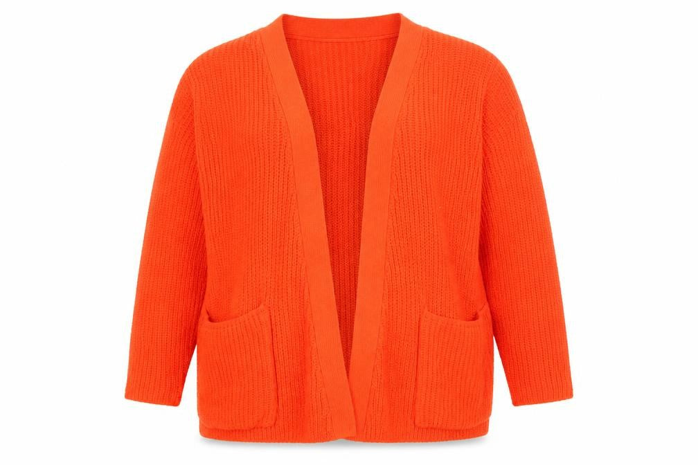 Womens UK 14 Regular JD Williams Orange Cardigan Chunky-Knit