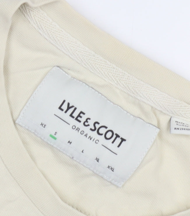Lyle & Scott Beige Men's Crew Neck T-Shirt - Medium