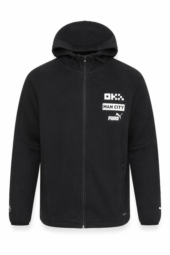 Mens UK L Regular PUMA Black Full Zip Hoodie