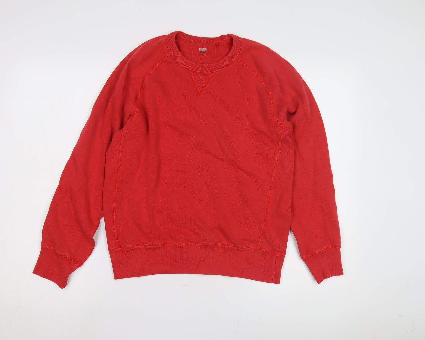 UNIQLO Women Red Sweatshirt, Size S, Classic Crewneck