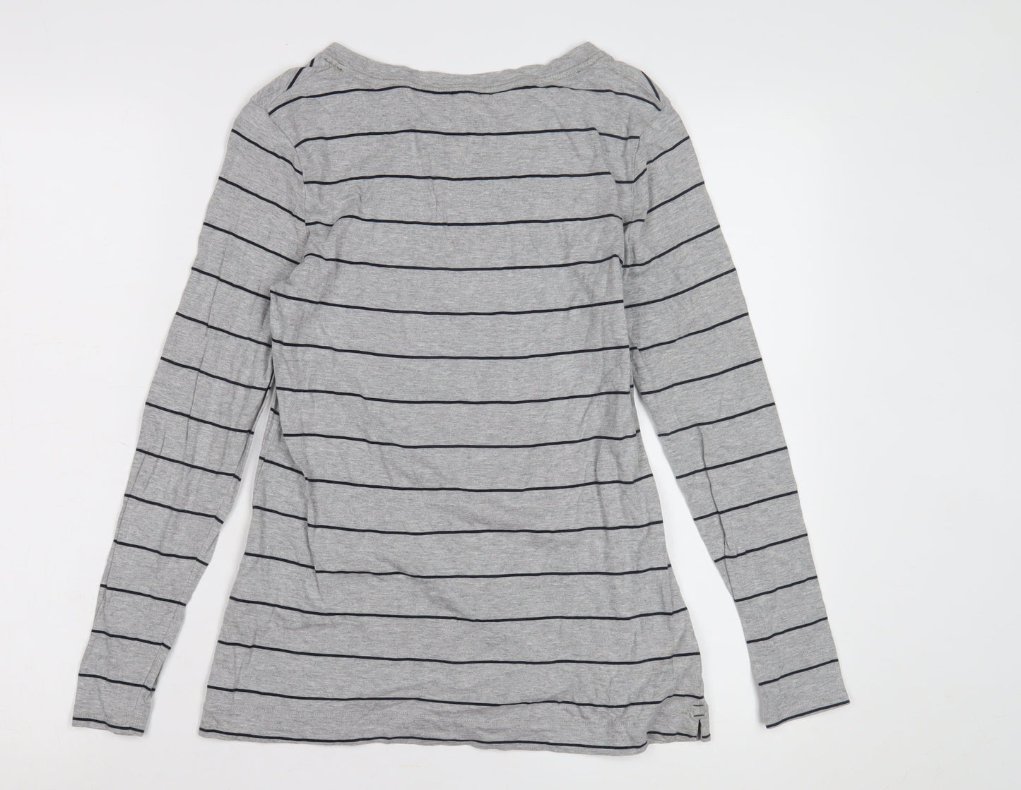 White Stuff Women's Grey Striped Long Sleeve T-Shirt