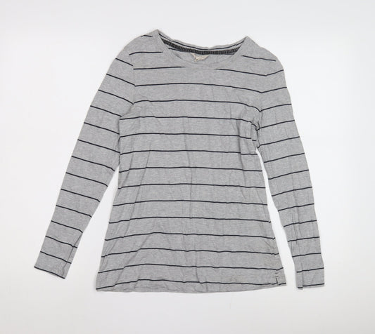 White Stuff Women's Grey Striped Long Sleeve T-Shirt