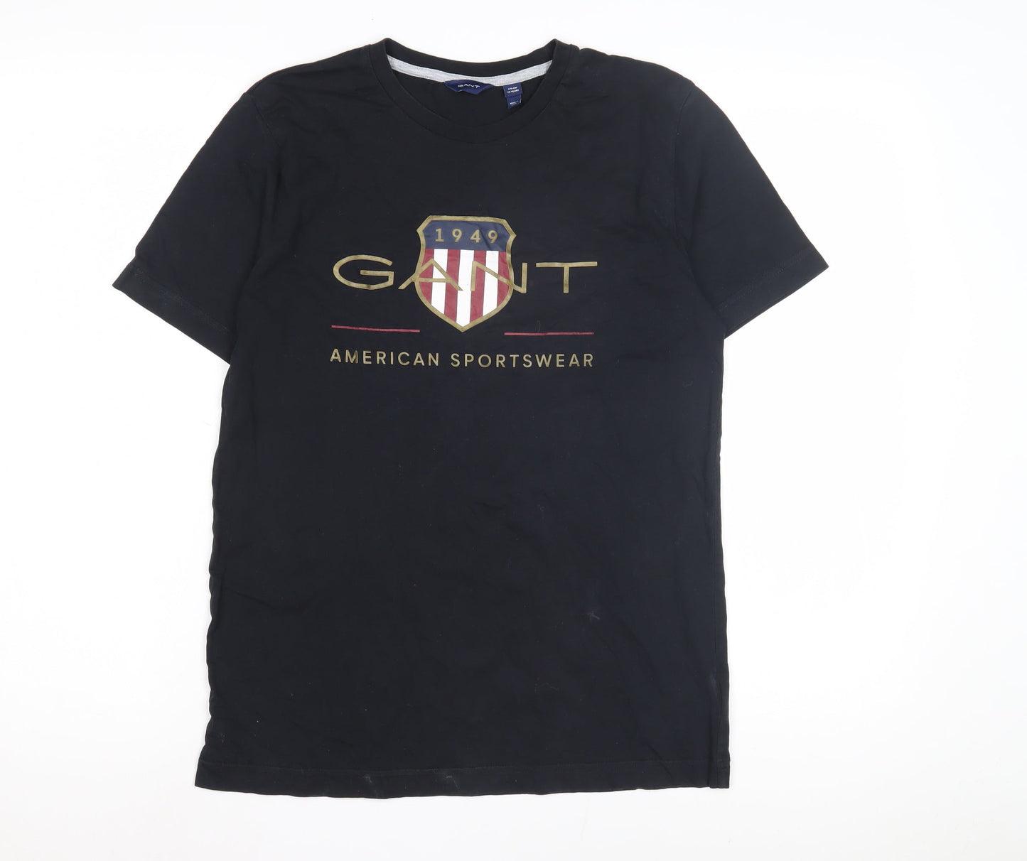 GANT Teens Black Graphic Logo T-Shirt, Size 170 CM