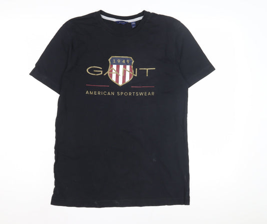GANT Teens Black Graphic Logo T-Shirt, Size 170 CM