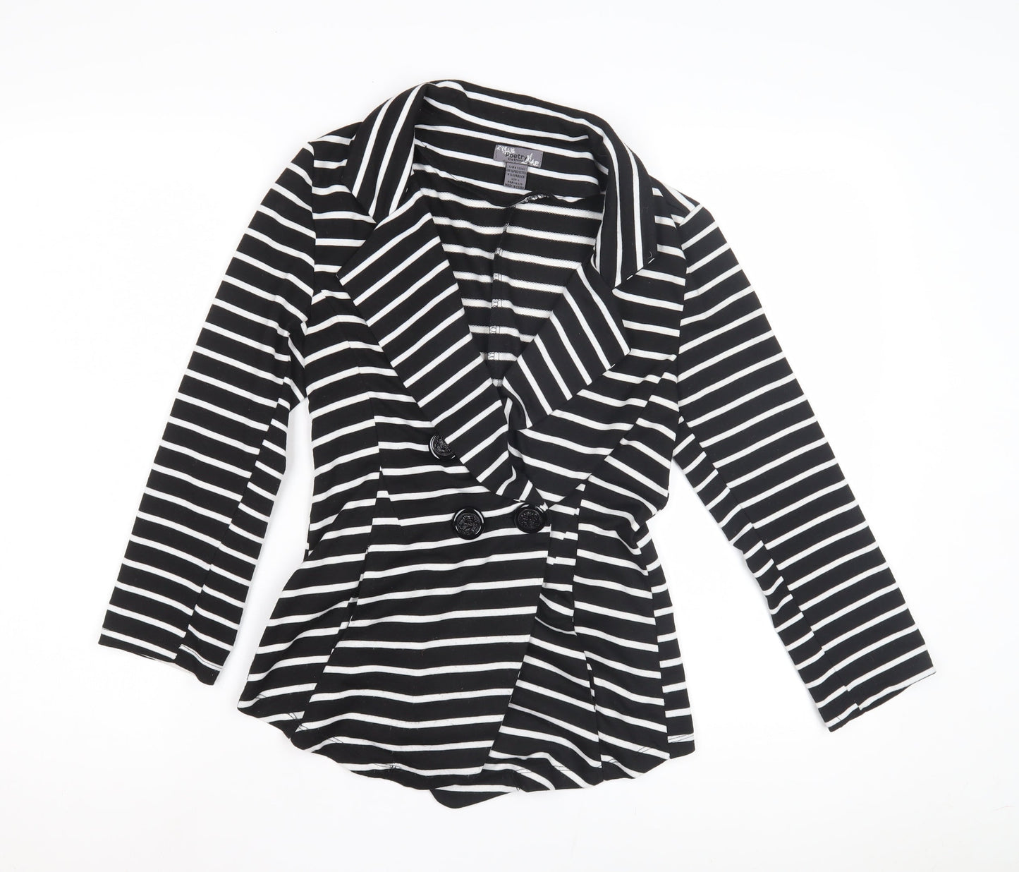 Poetry Women's Black Stripe Blazer, Size S