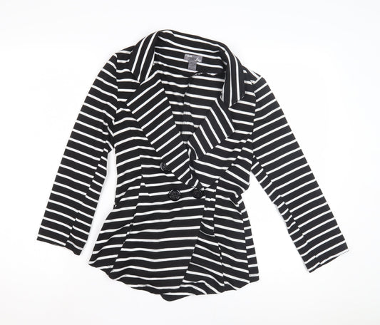 Poetry Women's Black Stripe Blazer, Size S