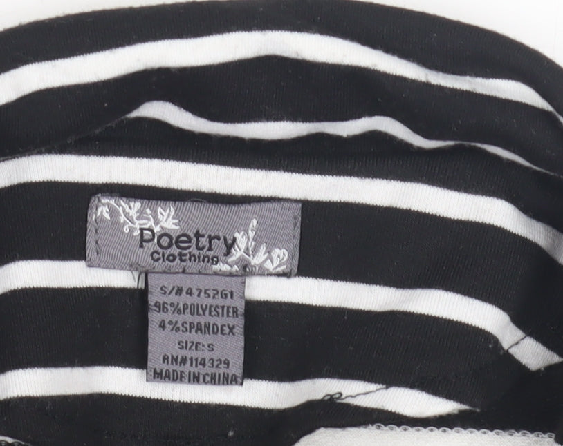 Poetry Women's Black Stripe Blazer, Size S