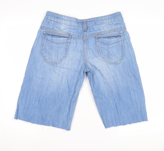 Fat Face Women's Blue Cut-Off Denim Shorts Size 10