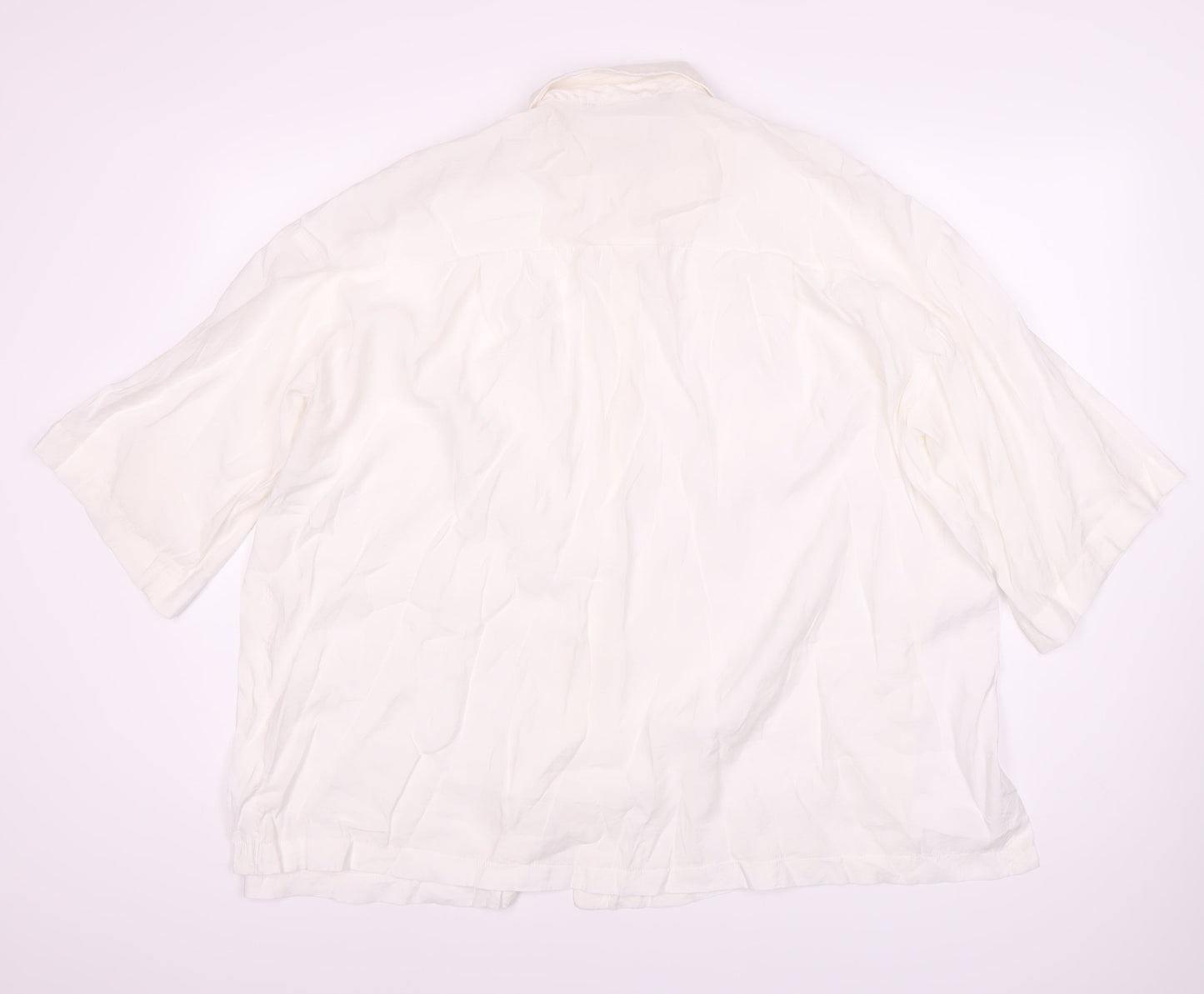 Zara Women's White Modal Blend Collared Blouse Size 4