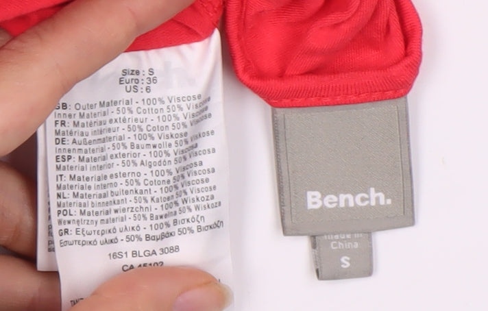 Bench Women's Red Scoop Neck T-Shirt Size S