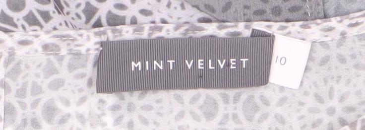 Mint Velvet Grey Floral Lace Women's Blouse Size 10