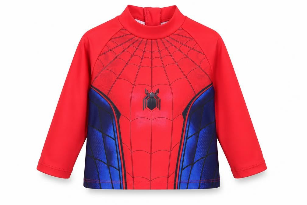 Tesco Spider-Man Rash Guard - Unisex Baby, Red/Blue, 24M
