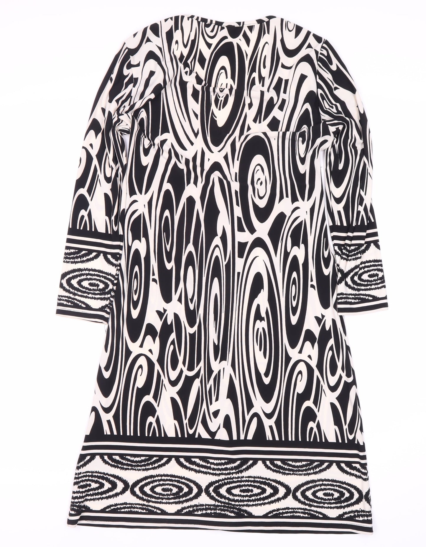 M&Co Women's Black Animal Print Dress Size 10
