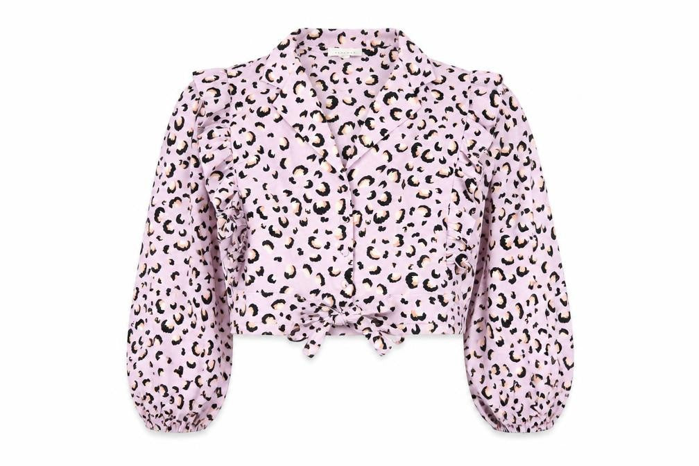 Topshop Women's Leopard Print Blouse in Size 12
