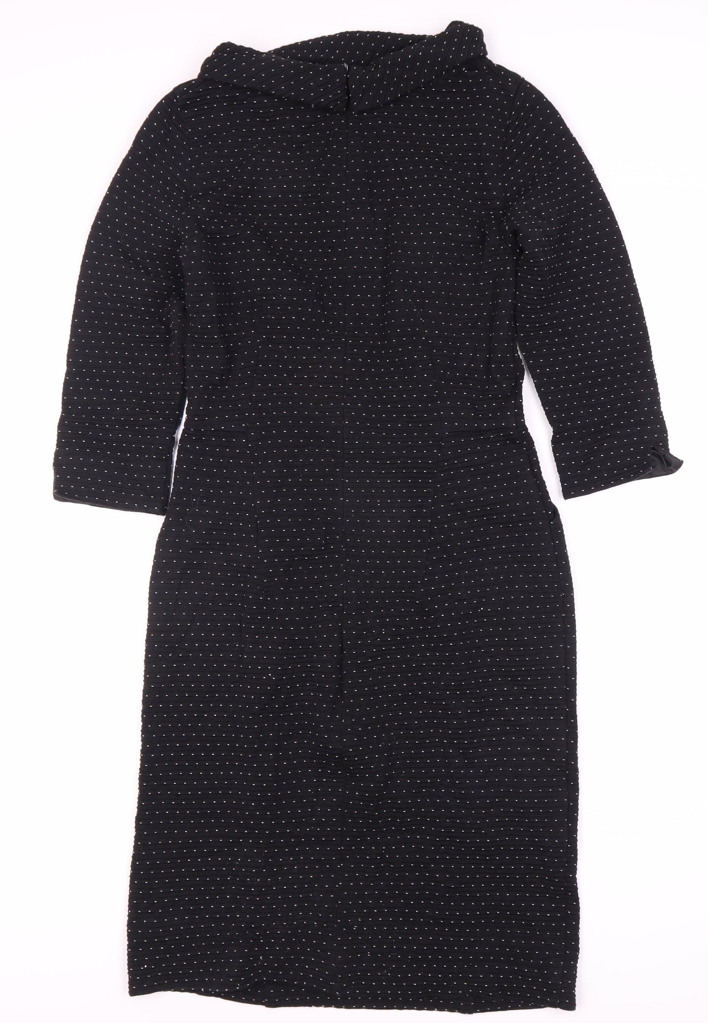 Laura Ashley Women's Black Midi Sheath Dress Size 8