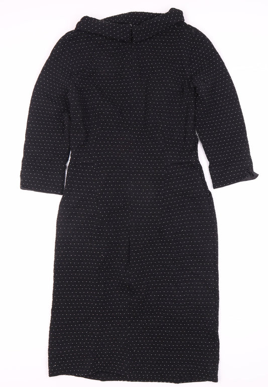 Laura Ashley Women's Black Midi Sheath Dress Size 8