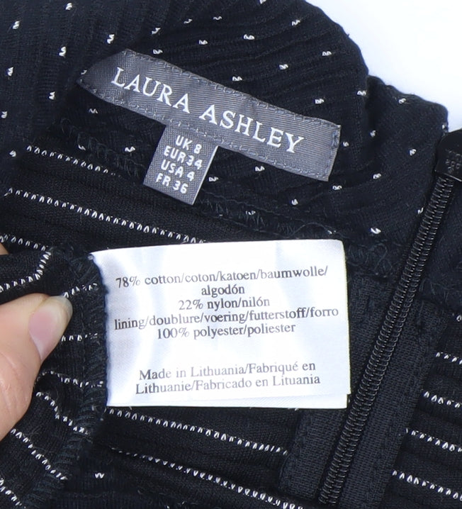 Laura Ashley Women's Black Midi Sheath Dress Size 8